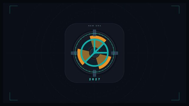 abstract 3d animation loop nuclear button radiation sign pacifism symbol blocks press