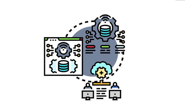 It system unification concept data integration and software management across networked devices, enhancing digital infrastructure and operational efficiency for businesses