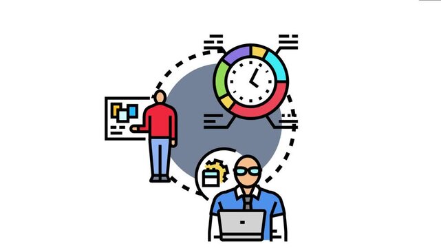 Job checklist icon efficient task management, project planning, and work prioritization concepts with professionals organizing data and working on digital platforms