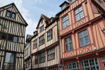 Fototapeta premium half-timbered habitation buildings in rouen in normandy in france 