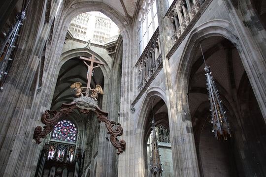 gothic church (saint-maclou) n rouen in normandy in france 