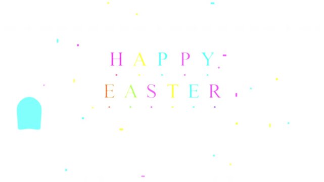 Happy Easter animation colorful balloons letters forming text loop motion graphic