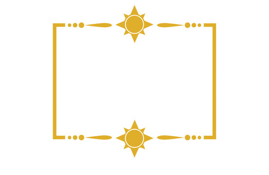 Elegant Gold Double Sun Divider Border Frame