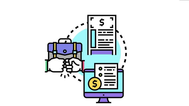 Hands joining holding a briefcase, financial document, and computer screen with monetary symbols the complex legal and digital aspects of shared asset titles and identities