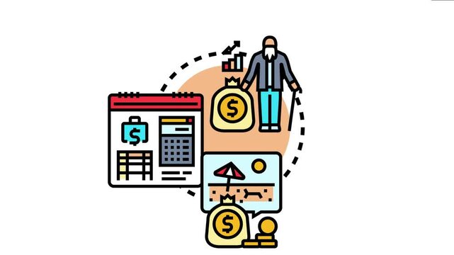 Senior person planning financial future and managing investments, mapping out assets, savings, and budgeting for long term retirement goals and security