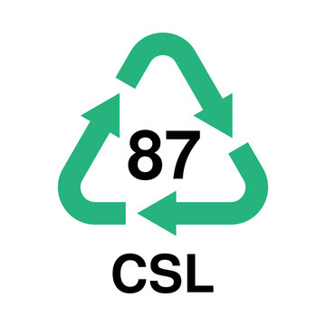 Green Recycling Symbol with Material Identification Code 87 CSL