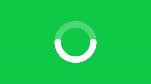 Circular Ring Progress Loader Animation Loop On Green Screen