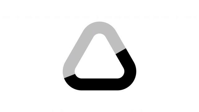 Rounded Triangle Loading animation Stroke Loop On White