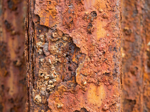 Severe Rust and Corrosion on Heavy Industrial Steel Beam Surface Texture