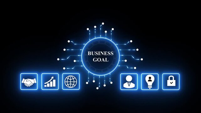 BUSINESS GOAL concept.Development and growth concept.4k animation technology video.