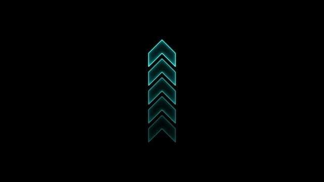 glowing neon Abstract neon flashing light back arrow loading animation. Left arrow for road direction. Abstract beautiful color neon left side animation. neon arrow animation 4k video