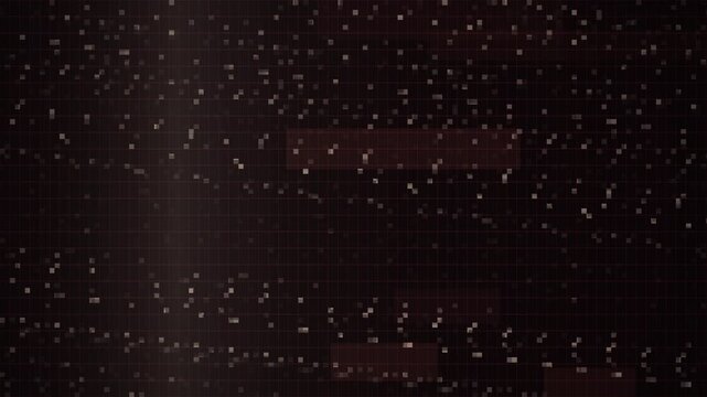 Abstract dark background with glowing pixel grid matrix digital particles technology cyber network