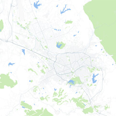 Naklejka premium Minimal vector city map of Tirana with streets, districts and road network