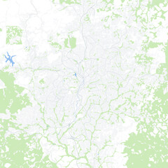 Fototapeta premium Minimal vector city map of Yaounde with streets, districts and road network