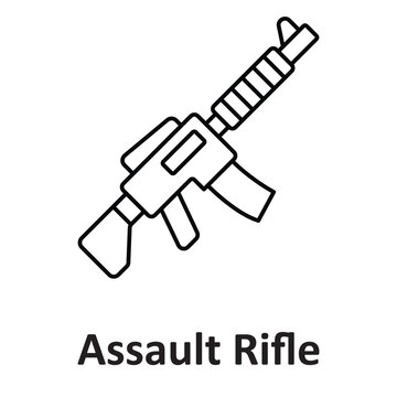 Assault Rifle Vector Icon which can easily modify or edit