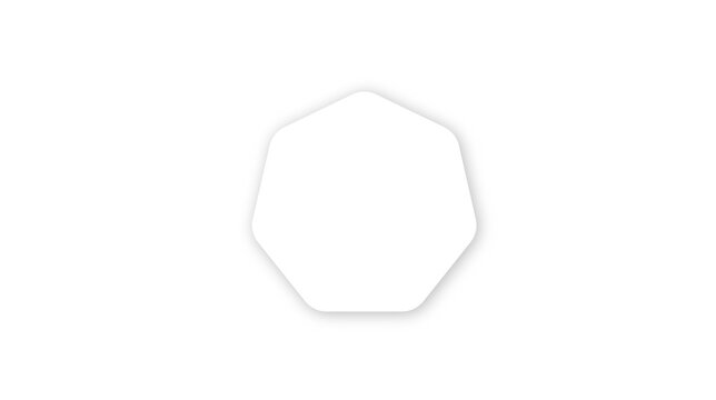 white hexagon with soft drop shadow PNG	
