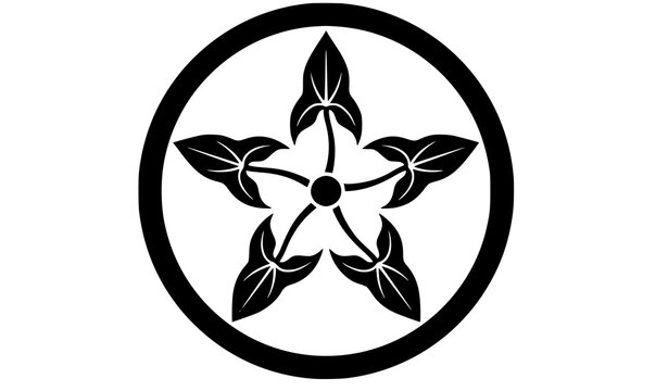 Omodaka Japanese Heraldic Family Crest Traditional Kamon Black Vector Design