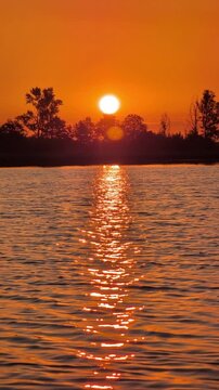 beautiful sunrise at the lake