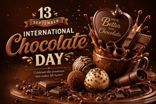 International Chocolate Day celebration with rich chocolate delights and sweet message