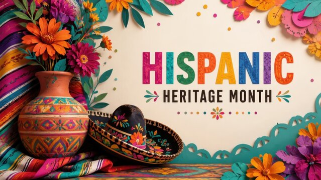 Hispanic Heritage Month illustration with festive elements