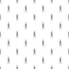 Obraz premium Repeating pattern of a standing businessman character wearing a suit