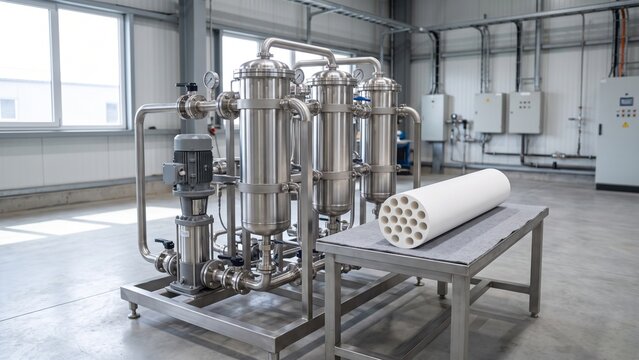 Ceramic membrane filtration skid for industrial water reuse