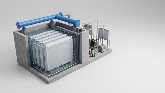 Membrane bioreactor tank with submerged filtration cassettes