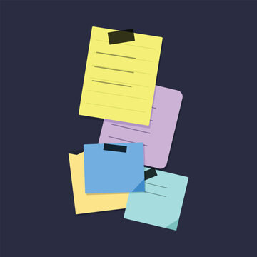Colorful sticky notes stacked together