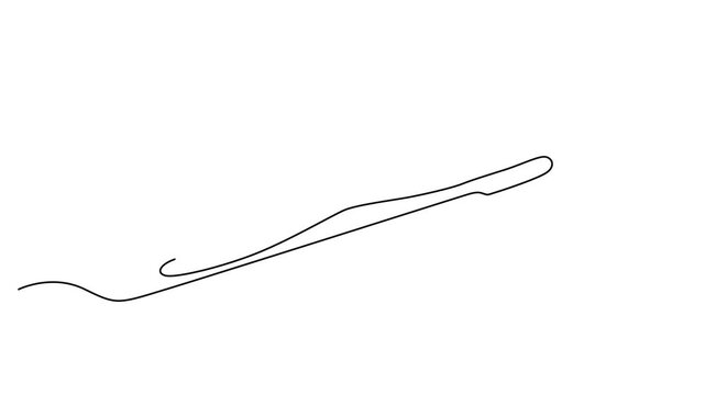 Continuous single line drawing of a toothbrush with toothpaste on it 4k video