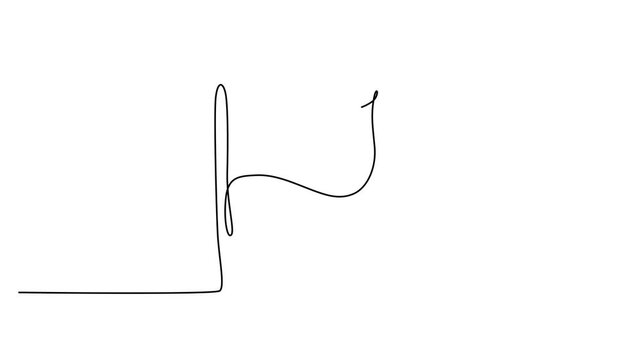 Single continuous line drawing of a flag on a pole 4k video
