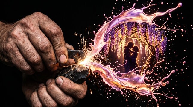 A visual metaphor for dissolving long-standing resentment and bitterness through a single act of pardon.