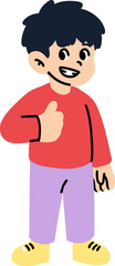 Fototapeta premium Cheerful Boy Giving Thumbs Up Vector Illustration