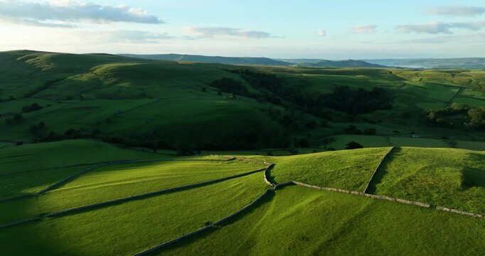 Flying over the hills in Malhamdale