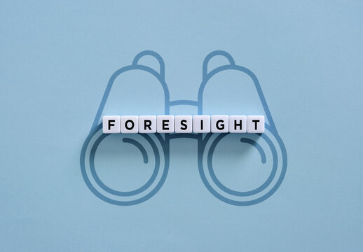 Foresight word tiles forming binocular shape
