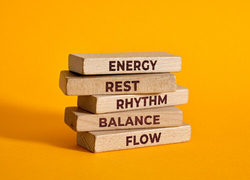Wooden blocks featuring wellness or wellbeing concepts