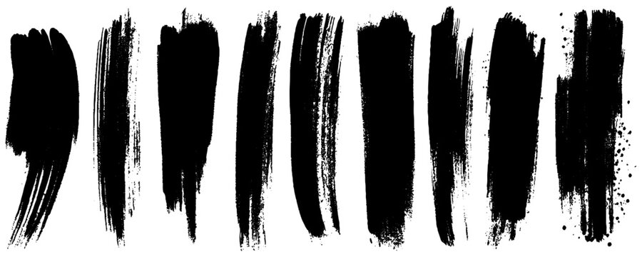 Rough Dry Brush Stroke Elements. Abstract Brush Stroke Background Elements