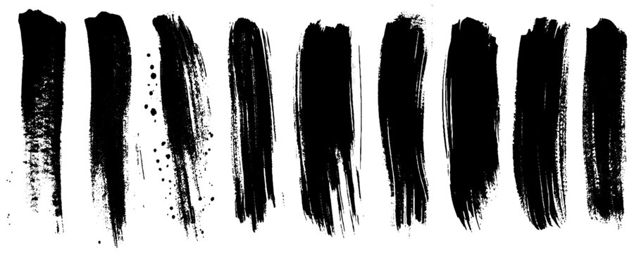 Modern Grunge Brush Stroke Collection. Handcrafted Grunge Brush Marks