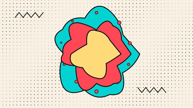 Abstract organic shapes shifting colorfully in this creative digital motion animation loop featuring dynamic vibrant layering for modern video backgrounds