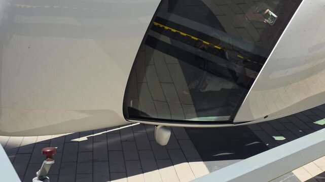 A car rollover simulator demonstrating a vehicle flipping over during a crash.