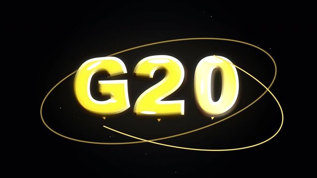 G20 group leaders emblem, golden letters, economic cooperation, global partnership, international relations, finance, summit, meeting, discussion, global economy
