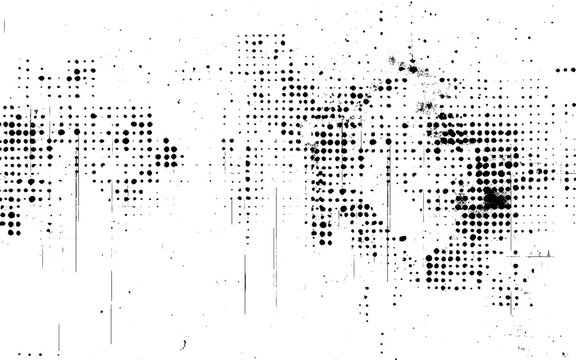 Black Ink Halftone Noise Background. Retro Halftone Dots Grunge Pattern. Vector Design.