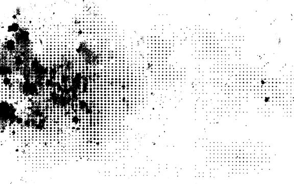 Vintage Print Halftone Ink Background. Distressed Ink Halftone Texture. Vector Design.