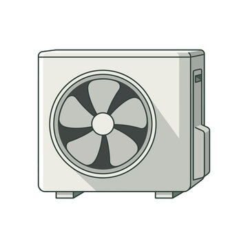 Residential Heat Pump Outdoor Unit Illustration