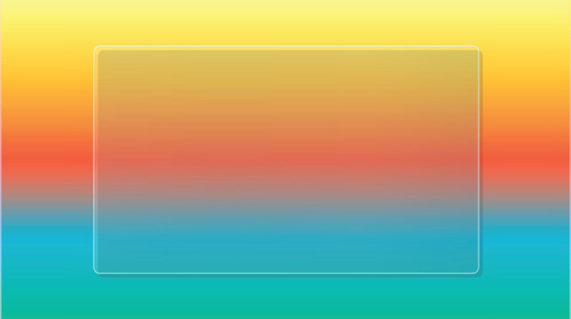 Abstract gradient background with glass effect rectangle