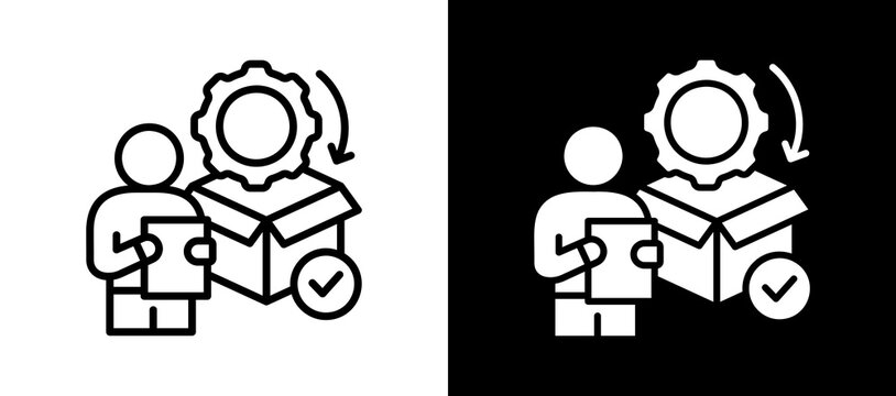 Spare Parts Inventory whiteblack icon