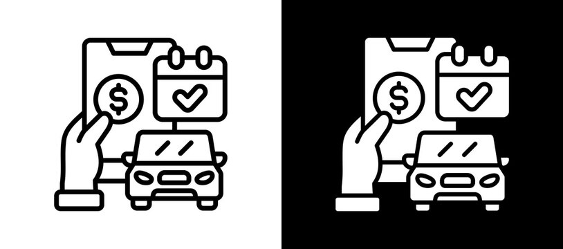 Online Service Booking whiteblack icon