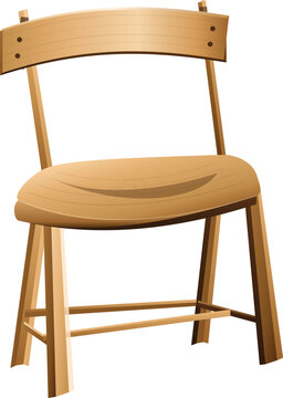 Simple wooden chair isolated on white background