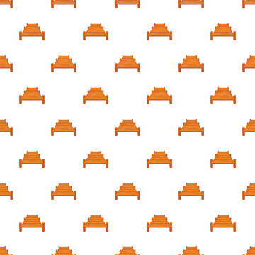 Wooden bridges forming a repeating pattern on a white background
