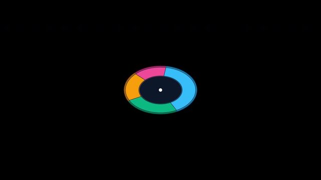 Portfolio Asset Allocation 3D Donut Chart Alpha Channel