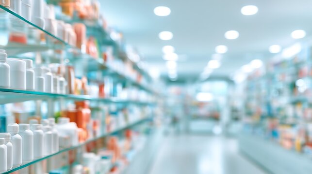 Pharmacy interior blur background